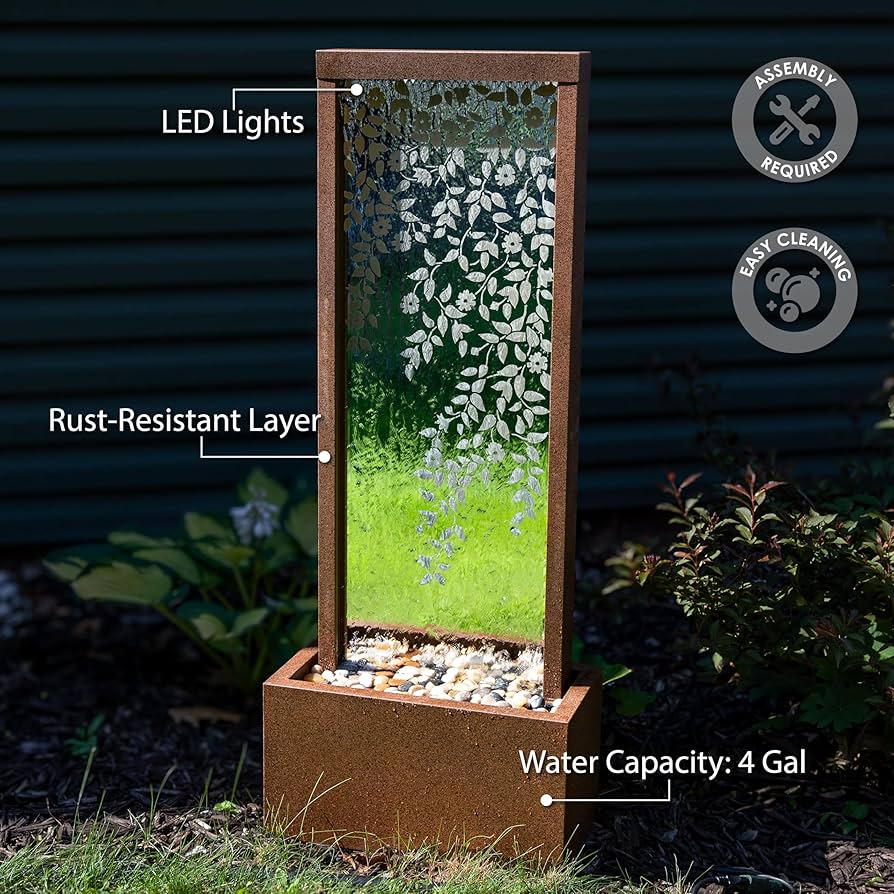 Amazon.com: Sunnydaze Wisteria Vines Outdoor Water Fountain